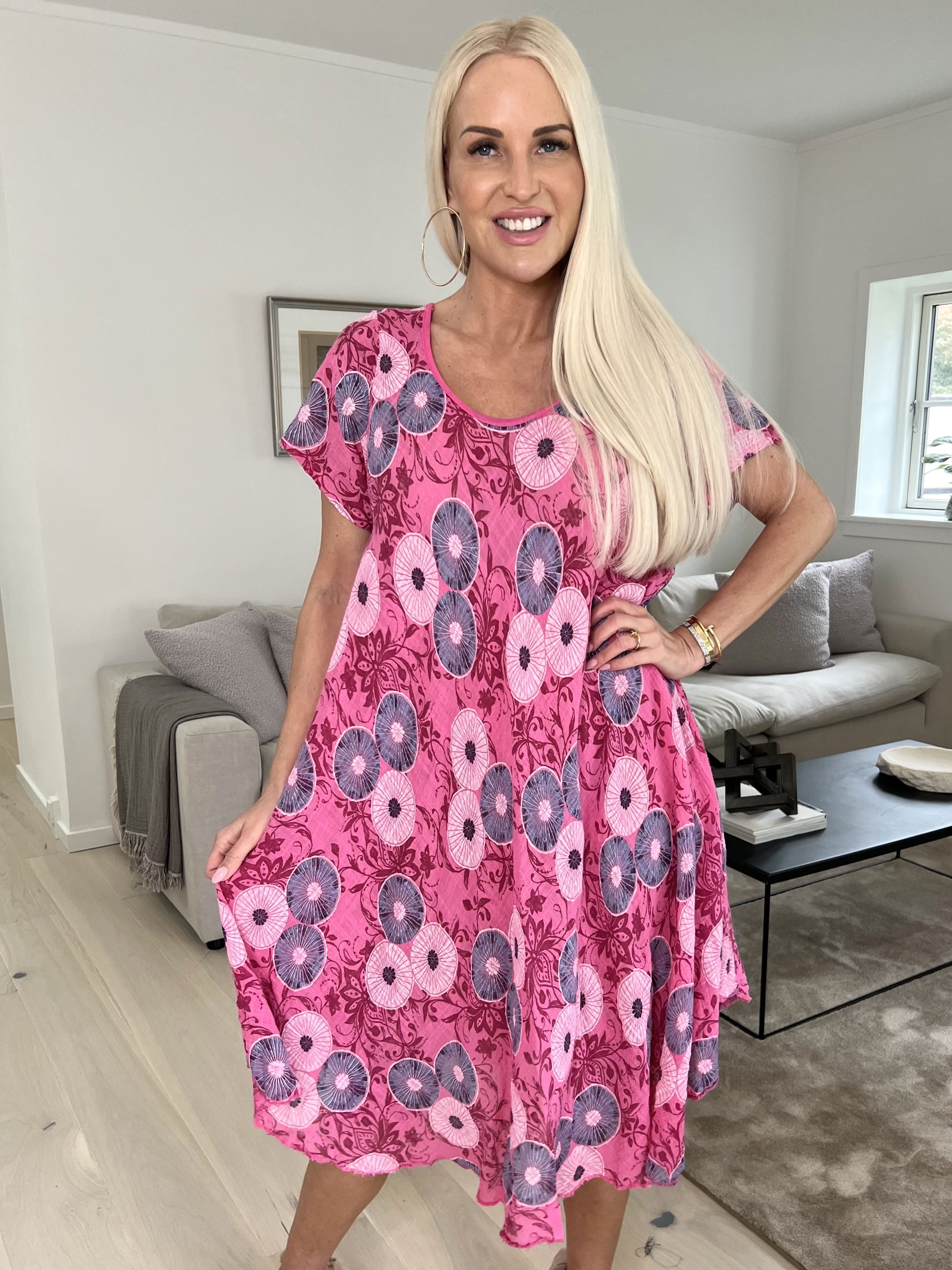 Delphine - Klänning i bomull med motiv